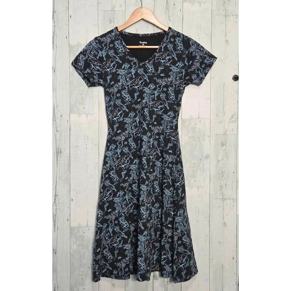 Svaha Organic Cotton Starry Constellation Skater Dress Sz. XS